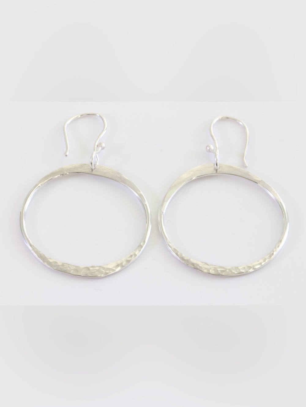 NEW Sterling Silver Textured Hoop Earrings Lightweight Classic Silver Hoops